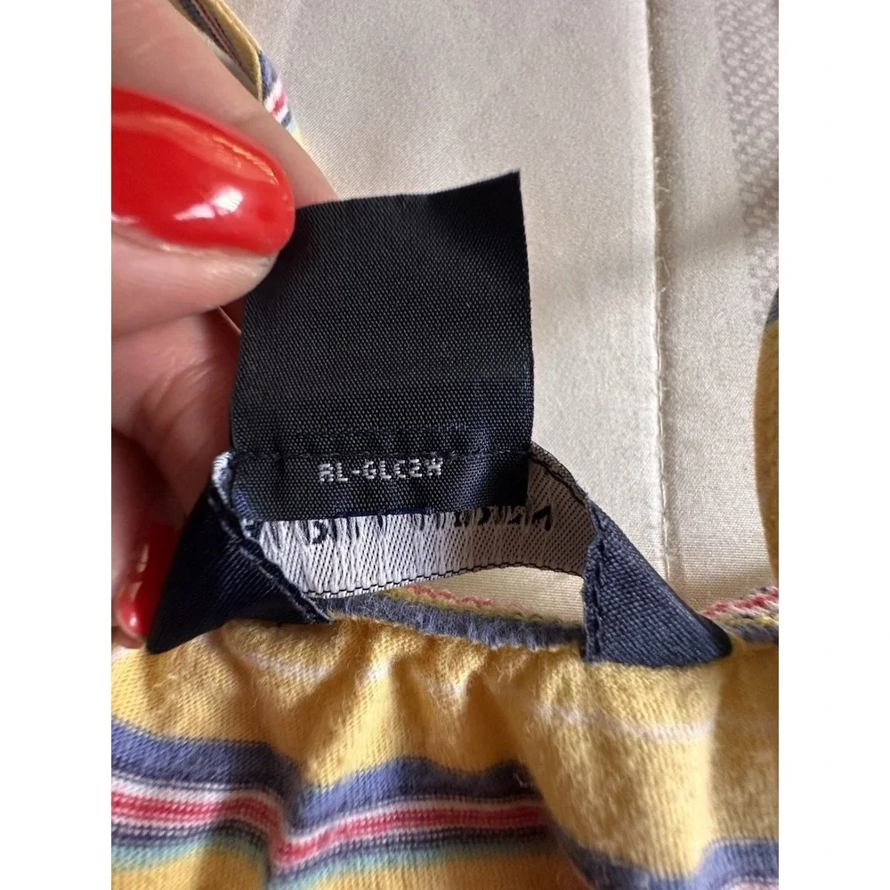 Ralph Lauren Girls Striped Knit Midi Dress M 8-10‎ Yellow Pink Blue Cami Dress